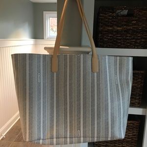 Coach Legacy Weekend Ticking Stripe PVC Tote
